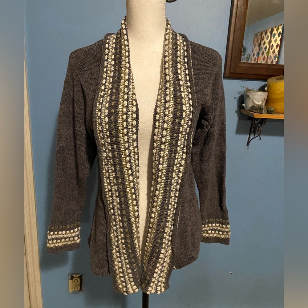 Gizel, Gray, Open Front, Cardigan Sweater